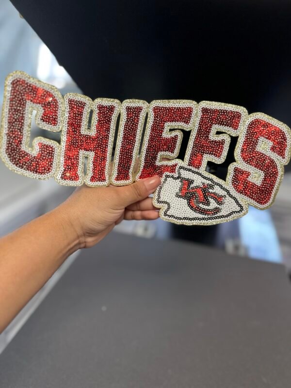 Chiefs Logo Sequin Iron On Patch