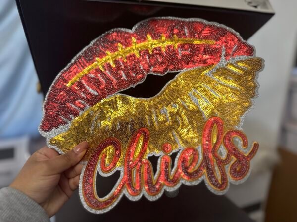 Chiefs Lips Sequins Patch